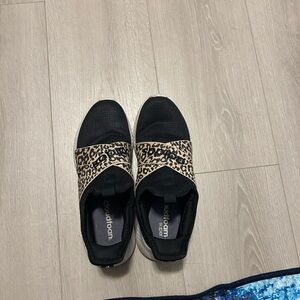 adidas Women's Slip-On Sneakers with Leopard Strap - Black & Tan